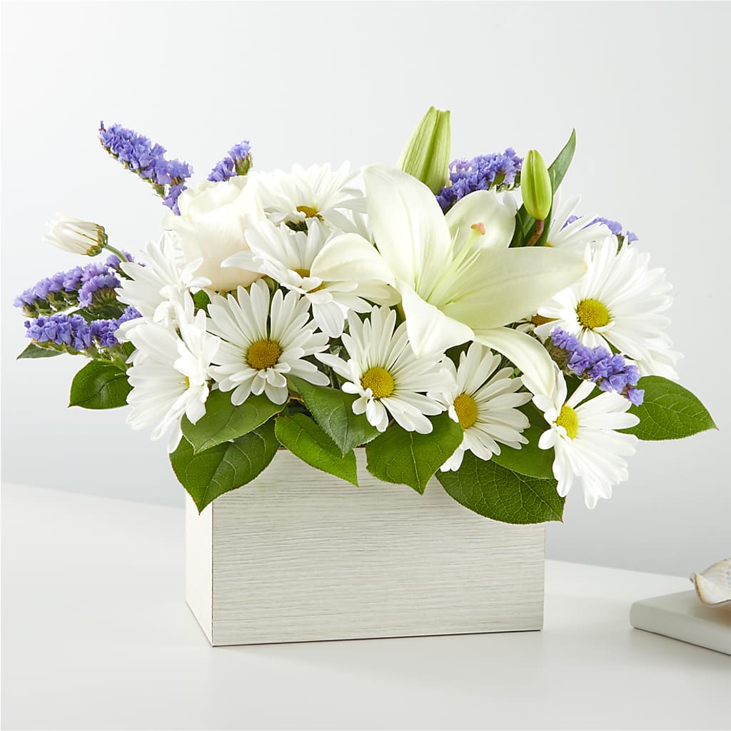 Beyond Blue Box Bouquet – Ko Caffee Llc Dba Verde Galerie, Stamford CT