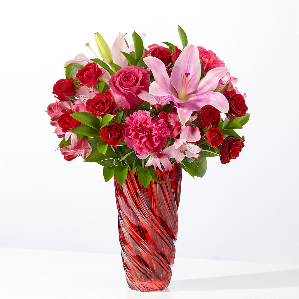 In Love Bouquet with Luxe Swirl Vase – Ko Caffee Llc Dba Verde Galerie, Stamford CT