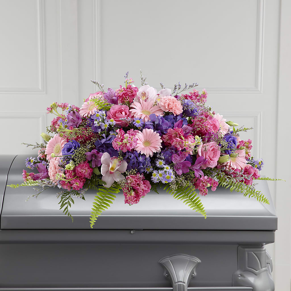 Glorious Garden Casket Spray – Ko Caffee Llc Dba Verde Galerie, Stamford CT