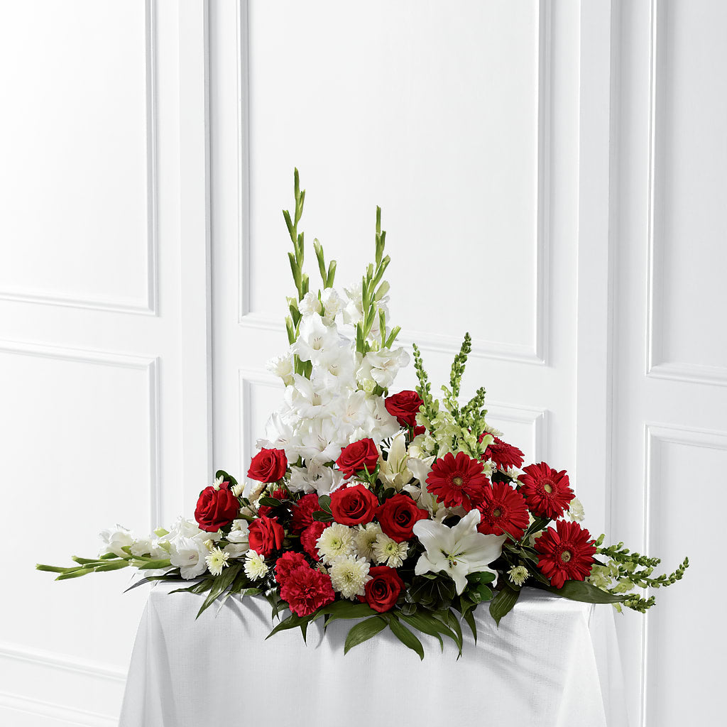 Crimson & White Arrangement – Ko Caffee Llc Dba Verde Galerie, Stamford CT