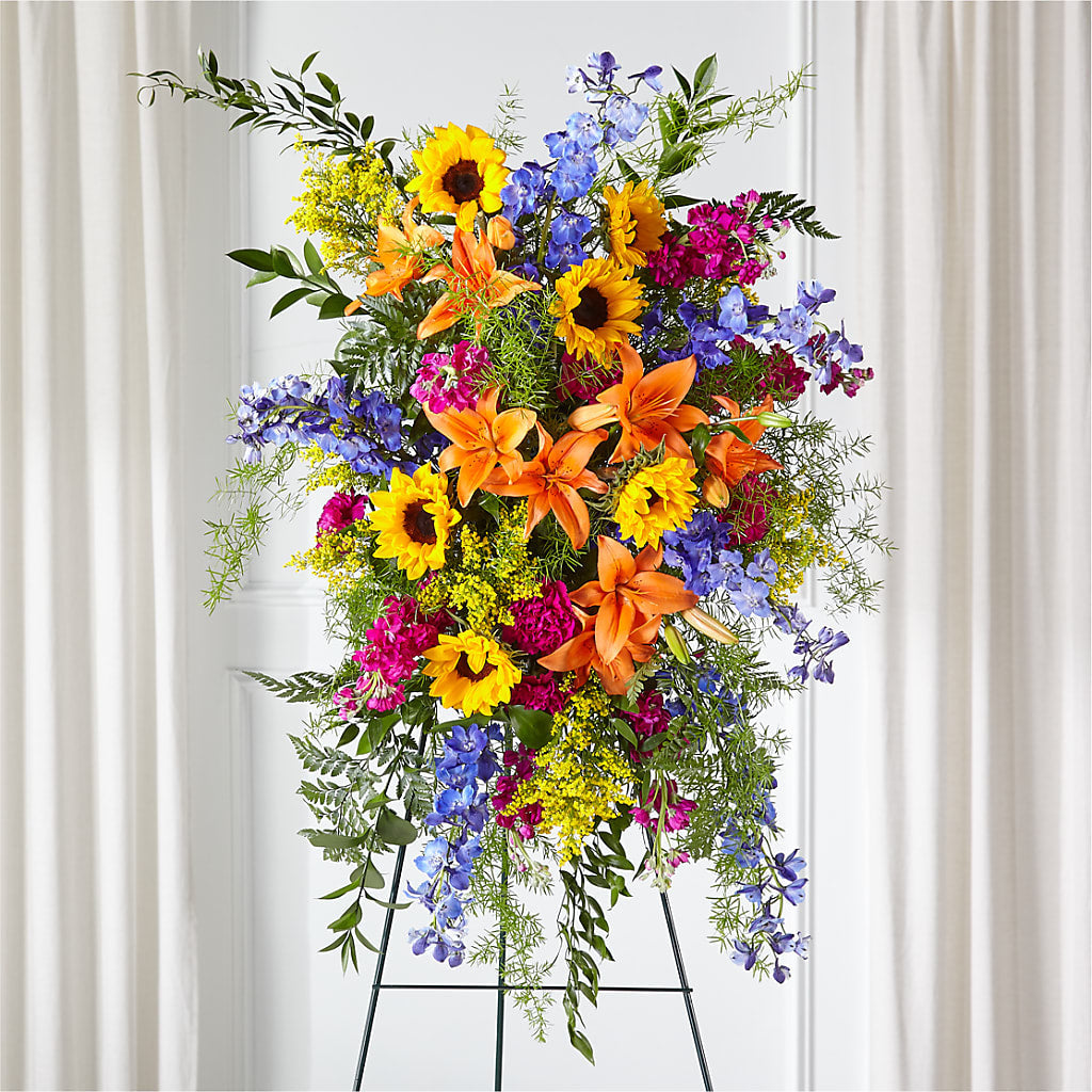 Sunlit Memories Standing Spray (Standard) – Ko Caffee Llc Dba Verde Galerie, Stamford CT