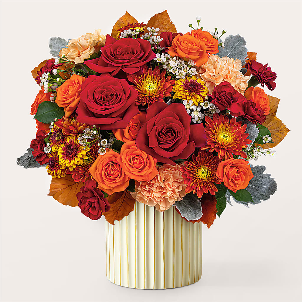 Merlot Bouquet with Ivory Vase – Ko Caffee Llc Dba Verde Galerie, Stamford CT