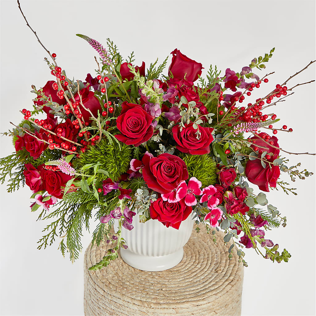 Big Red Bow Bouquet –  Ko Caffee Llc Dba Verde Galerie, Stamford CT