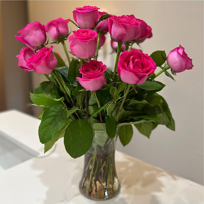 Long Stem Pink Rose Bouquet –  Ko Caffee Llc Dba Verde Galerie, Stamford CT