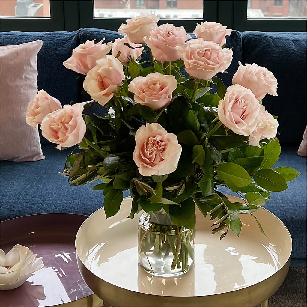Long Stem Pink Rose Bouquet –  Ko Caffee Llc Dba Verde Galerie, Stamford CT