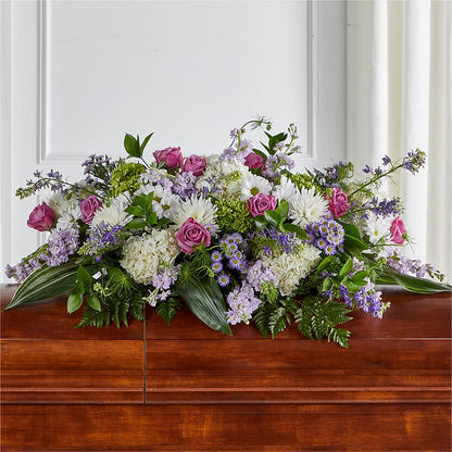 Meadows of Serenity Casket Spray –  Ko Caffee Llc Dba Verde Galerie, Stamford CT