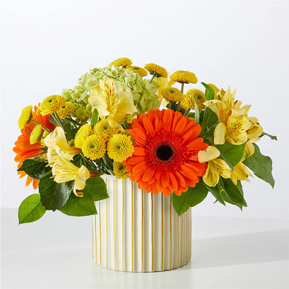 Autumn Sunshine Bouquet with Ivory Vase –  Ko Caffee Llc Dba Verde Galerie, Stamford CT
