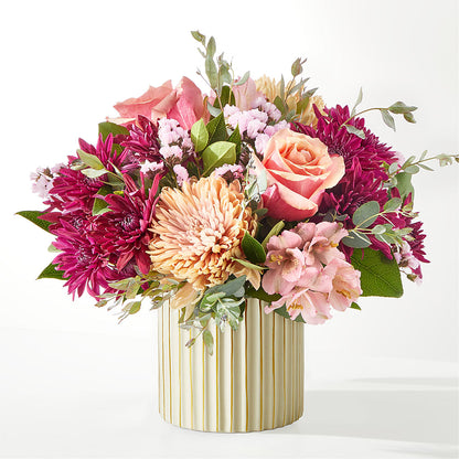 Berry Cobbler Bouquet with Ivory Vase –  Ko Caffee Llc Dba Verde Galerie, Stamford CT