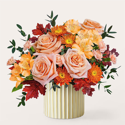 Spiced Latte Bouquet with Ivory Vase –  Ko Caffee Llc Dba Verde Galerie, Stamford CT
